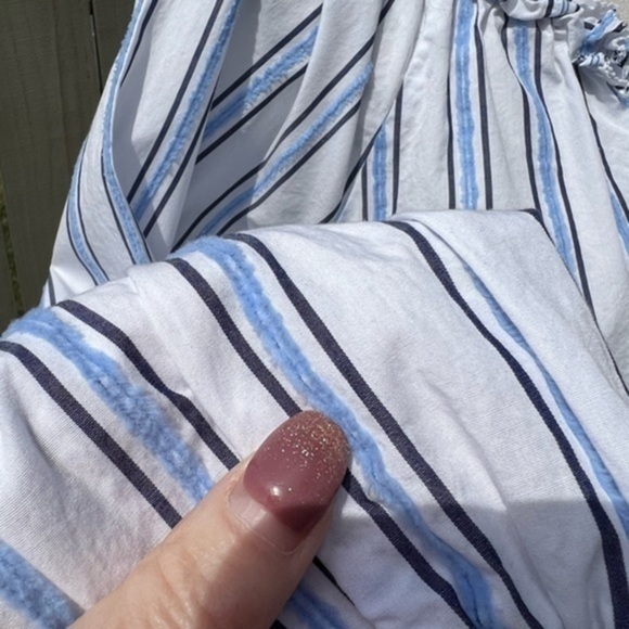 J. Crew Tie Front Vertical Stripes Cotton Blouse - Picture 15 of 15